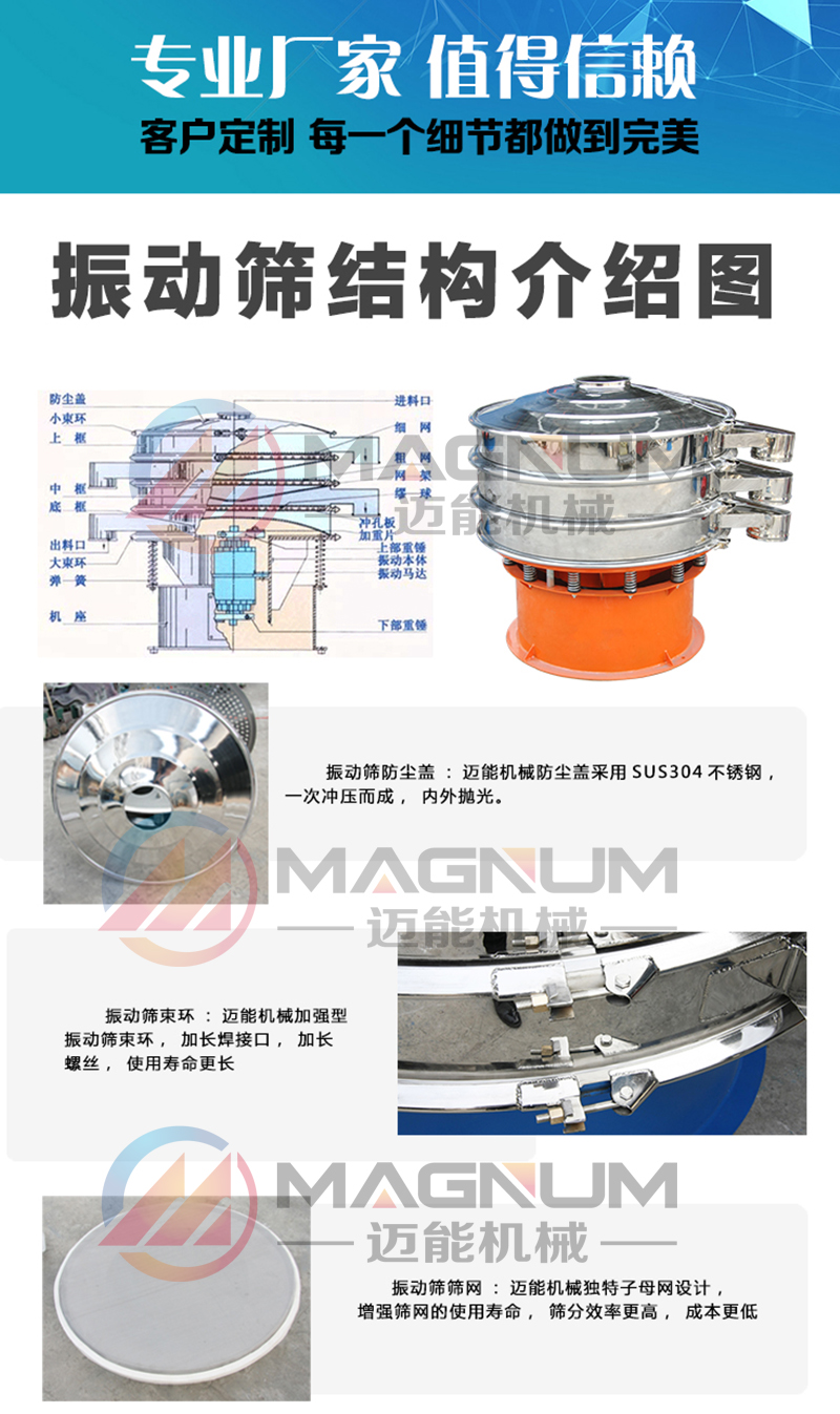 熊胆粉振动筛细节图