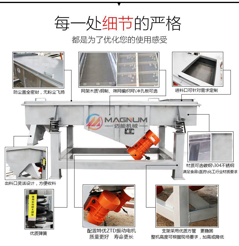 铝灰直线振动筛细节图